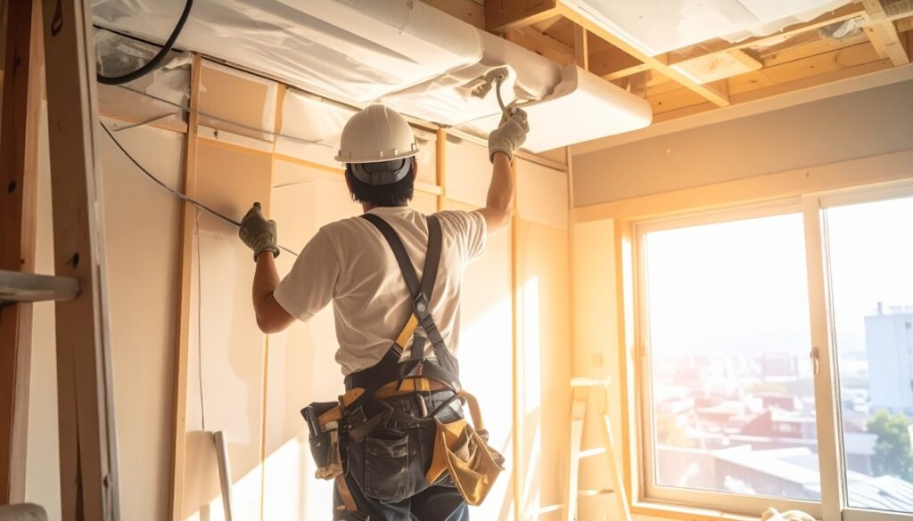 内装工事をする職人のイメージ